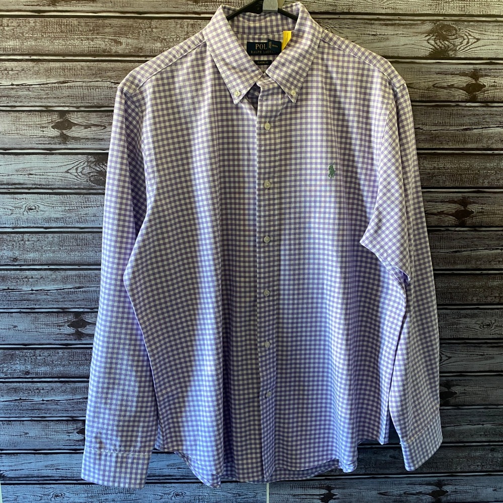 Polo Ralph Lauren Men's Long-Sleeved Button-Down Shirt Size L Classic Fit Logo
